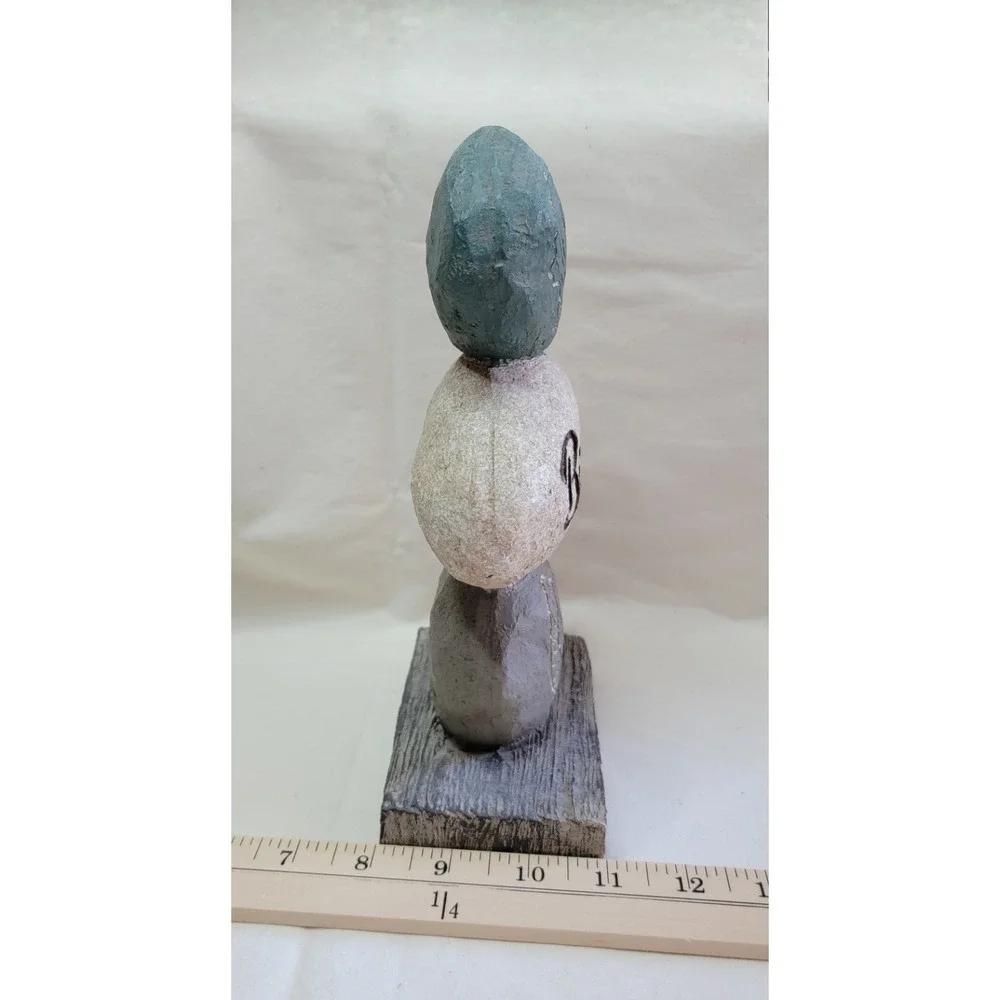Stacked Stone Resin BEACH & SHELLS on DRIFTWOOD Decorative Standing TABLE Decor